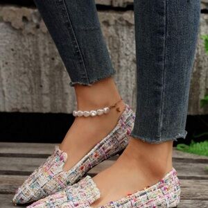 Women's Pointed Toe Casual Patterned Flat Loafers